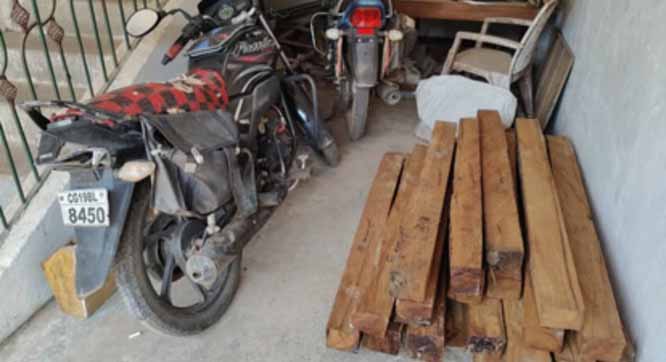24 नग अवैध चिरान के साथ दाे आरोपी गिरफ्तार